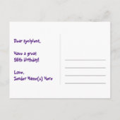 56誕生日-おもしろい花火パターン+虹56 ポストカード (裏面)