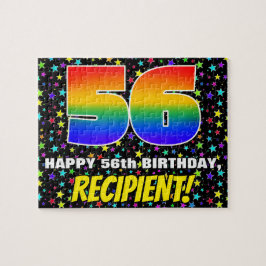 56誕生日:おもしろい、カラフル星野パターン ジグソーパズル