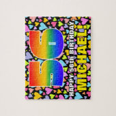 56誕生日—おもしろい、愛するハートシェイプ+「56」 ジグソーパズル (縦)