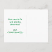 56誕生日:はっきりした,おもしろい,シンプル虹， 56 ポストカード (裏面)