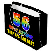 56誕生日:はっきりした,おもしろい,シンプル虹， 56 ラージペーパーバッグ (裏面アングル)