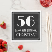 56誕生日~アールデコ見るインスパイア"56",名前 スタンダードランチョンナプキン (インサイチュ)