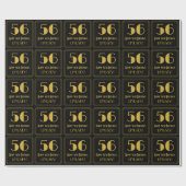 56誕生日～アールデコ見るインスパイア"56"，名前 ラッピングペーパー (フラット)