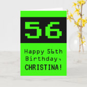 56誕生日：ネディ/オタク系のスタイル「56」と名前 カード (黄色い花)