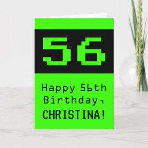 56誕生日：ネディ/オタク系のスタイル「56」と名前 カード