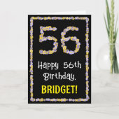 56誕生日:フローラ花数名前をカスタムする カード (正面)