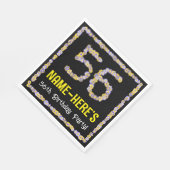 56誕生日:フローラ花数名前をカスタムする スタンダードランチョンナプキン (角)