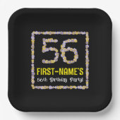 56誕生日:フローラ花数名前をカスタムする ペーパープレート (正面)