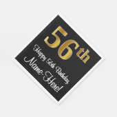 56誕生日～ラグジュアリーエレガントなフェイク金ゴールドルック# スタンダードランチョンナプキン (角)