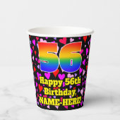 56誕生日:愛するハートパターン、虹56 紙コップ (裏面)