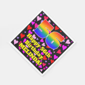 56誕生日：愛するハートパターン、虹# 56 スタンダードランチョンナプキン (角)