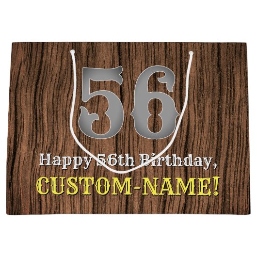 56誕生日: Country インスパイア Western  Look, Name ラージペーパーバッグ (正面)