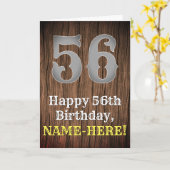 56誕生日:Country Western  Look、名前 カード (黄色い花)