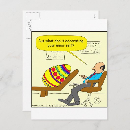 562イースター卵の内側の自己の漫画 シーズンポストカード (正面/裏面)