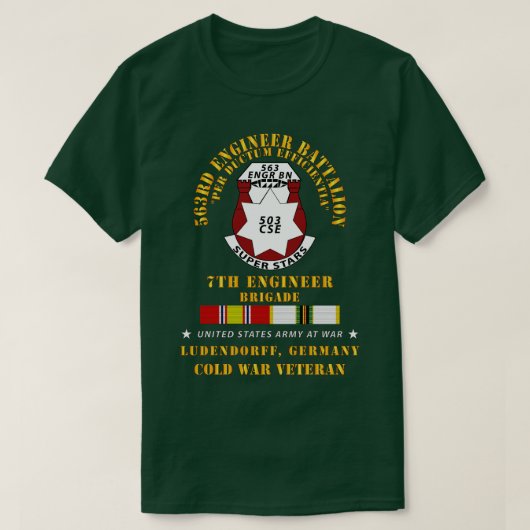 563番目のエンジニアBn 7th Eng Bde Ludendorffドイツw Tシャツ (デザイン正面)