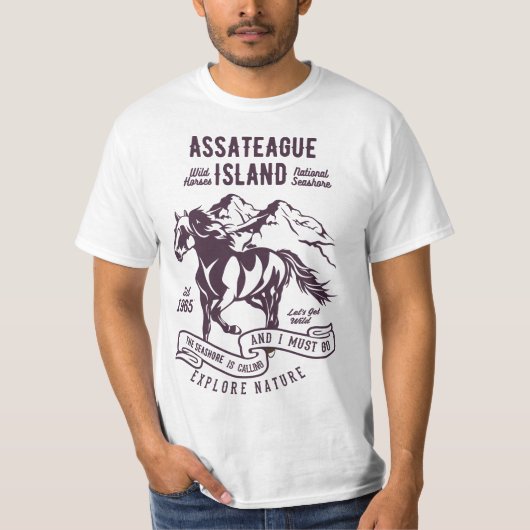 567s8sateague Island National Seashore Wild Horses Tシャツ (正面)