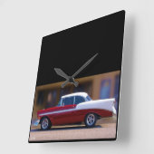 「56 CHEVYベル・エアの時計 スクエア壁時計 (傾斜)