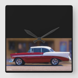 「56 CHEVYベル・エアの時計 スクエア壁時計