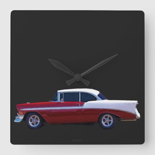 「56 CHEVY BEL AIRの時計 スクエア壁時計 (正面)