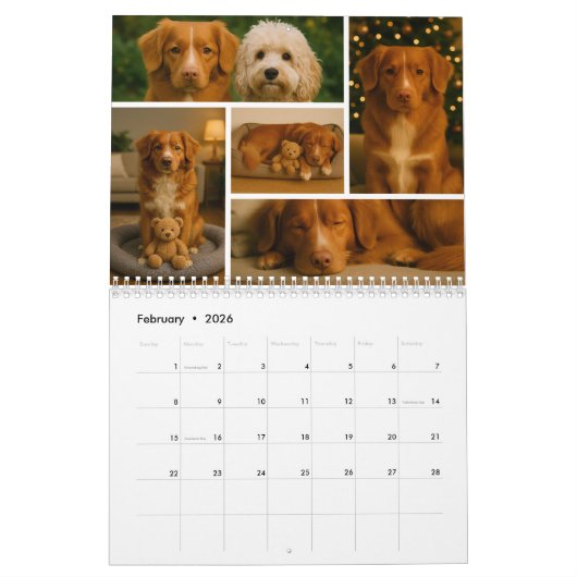 56 Photo Collage Month By Month Personalized カレンダー (2月 2026)