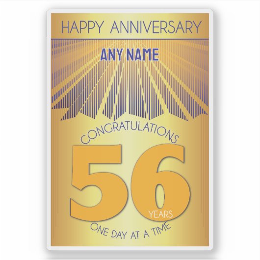 56 Year | Golden Ray 12 Step CUSTOM NAME シール (正面)