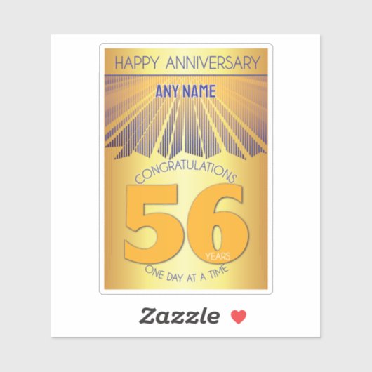 56 Year | Golden Ray 12 Step CUSTOM NAME シール (シート)