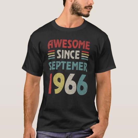 56 Years Old  Awesome Since September 1966 56th Tシャツ (正面)
