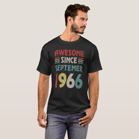 56 Years Old  Awesome Since September 1966 56th Tシャツ (正面フル)