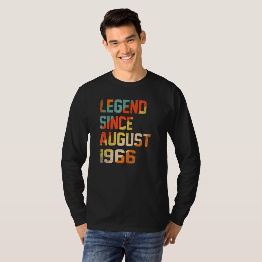 56 Years Old  Legend Since August 1966th Birthday Tシャツ (正面フル)