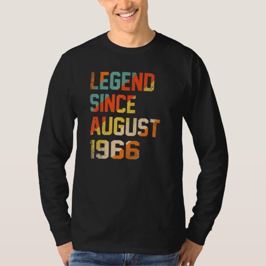 56 Years Old  Legend Since August 1966th Birthday Tシャツ (正面)