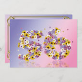 56thバースデーパーティー、花の文字 招待状 (正面/裏面)