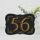 56th,誕生日パーティー56th,素晴らしギャツビー,ブラック&金ゴールド 招待状 (スタンド正面)