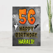 56th Birthday: Eerie Halloween Theme + Custom Name カード (正面)