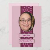 56th Birthday Party招待写真と名前 招待状 (正面/裏面)