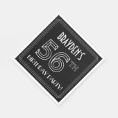 56th Birthday Party:アールデコスタイル+名前をカスタムする スタンダードランチョンナプキン (角)