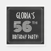 56th Birthday Party:アールデコスタイル+名前をカスタムする スタンダードランチョンナプキン (正面)