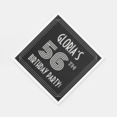 56th Birthday Party:アールデコスタイル+名前をカスタムする スタンダードランチョンナプキン (角)