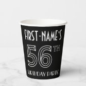 56th Birthday Party:アールデコスタイル+名前をカスタムする 紙コップ (裏面)