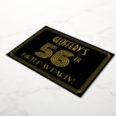 56th Birthday Party —アールデコスタイル「56」 +名前 箔招待状 (回転した状態)