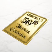 56th Birthday Party – スクリプエレガントト+名前をカスタムする 箔招待状 (回転した状態)