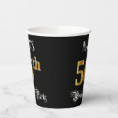 56th Birthday Party – スクリプファンシート、フェイク金ゴールド・ルック 紙コップ (左)