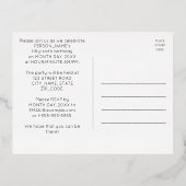 56th Birthday Party ~ Art Deco Style “56” + Name 箔招待状ポストカード (裏面)