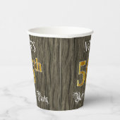 56th Birthday Party — Faux Gold & Faux Wood Looks 紙コップ (右)