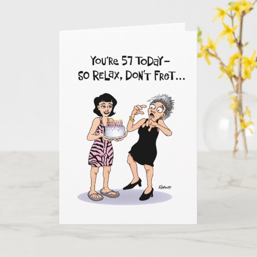 57おもしろい誕生日 カード (黄色い花)