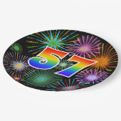 57イベント-おもしろいカラフル、はっきりした、虹57 ペーパープレート (アングル)