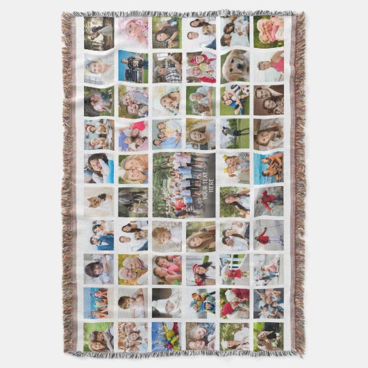 57モダンフォトコラージュパーソナライズされた スローブランケット (正面縦)
