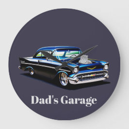 57吹クラシック車の筋肉通り棒 ラージ壁時計