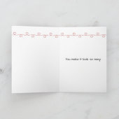 57回目の結婚記念日のカップルとハートのスティックフィギュア カード (内部)