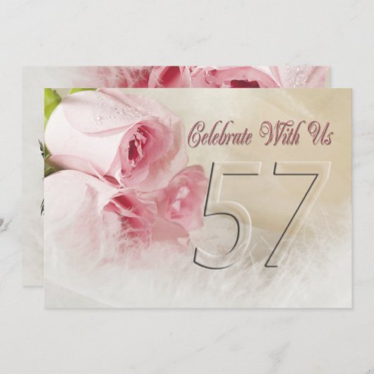 57年の記念日パーティの招待状 招待状 (正面/裏面)