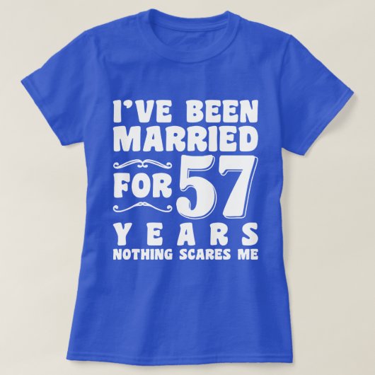 57年目の結婚記念日のプレゼント Tシャツ (デザイン正面)